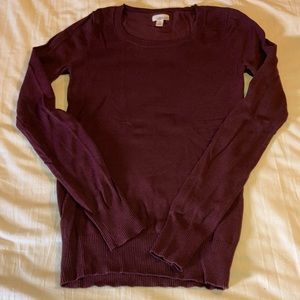 Purple/ Plum Plain Crew-Neck Sweater